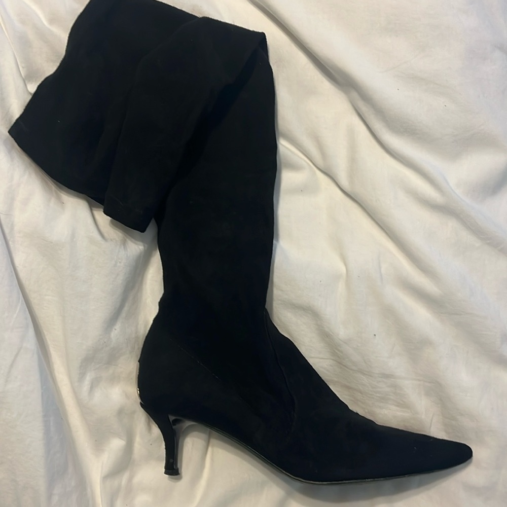 Black suede Donald Pliner knee high boots